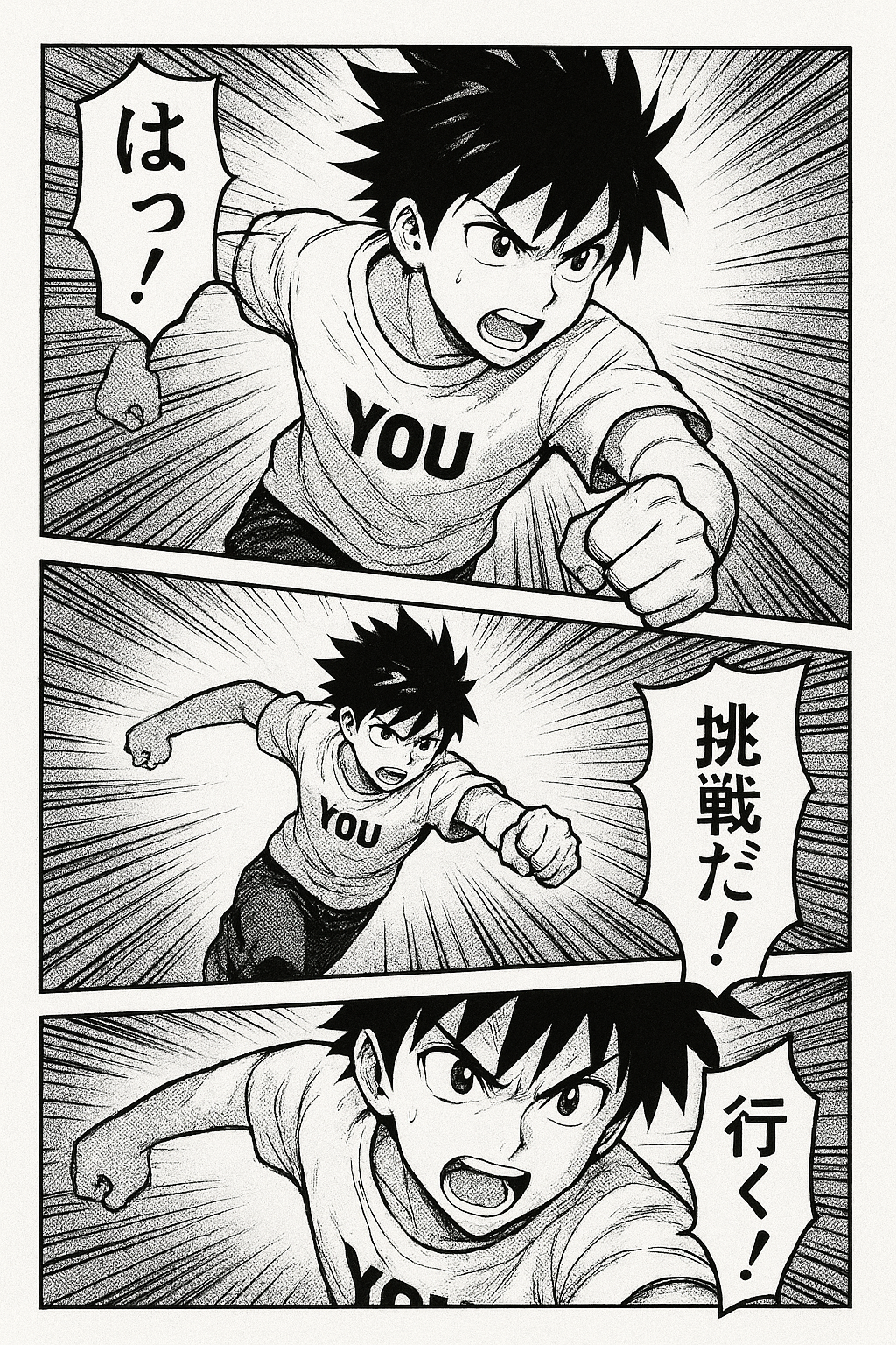 Sample manga panel page β what your custom manga looks like